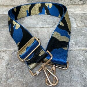 ❤️ ADJUSTABLE GUITAR STRAP FOR HANDBAGS PURSE BLUE CAMOUFLAGE NEW
